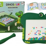 Magnetická tabule edukativní Dinosaurus - Zelená s korálky