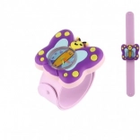 Dětské samonavíjecí hodinky s motýlkem, silikonové, 22 cm