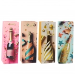 Papírová dárková taška na láhev Šampaň pastel 35 × 12 × 9 cm