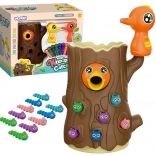 Woopie magnetická zručnostní hra chyť červíka – 2 datli a 10 červíků