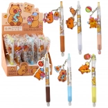 Gelové pero Kapibara s přívěskem modrý inkoust 14,5 cm