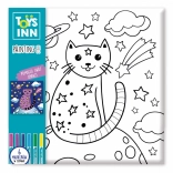 Obrázek k vybarvení s fixami – kočka