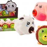 antistresová figurka zvířátko s píšťalkou – lev, prasátko nebo kravička (mix)