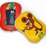 Pískací polštářek KRTEČEK pro miminka, plastový, 12 × 10 cm