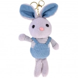 roztomilý plyšový králíček na klíče v lacláčích