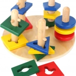 Dřevěná motorická věž s geometrickými tvary SMALL FOOT