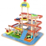 Dřevěné parkoviště s garáží pro děti