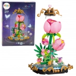 Konstrukční stavebnice věčná růže v kupoli – dekorativní kompozice 257 dílků