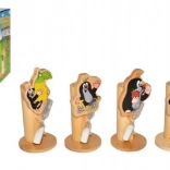 Dřevěný stojánek na kartáček Krtek s kytkou