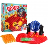 Bingo pro děti 4+ s losovacím bubnem, očíslovanými kuličkami, kartami a žetony