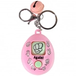 Růžový klíčenka s hrou kámen, papír, nůžky