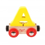 Dřevěný vagónek na vláčkodráhu s písmenem A