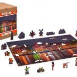 Dřevěné puzzle Noční Amsterdam s unikátními dílky