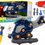 Kreslená stavebnice vrtulníku do šroubování – modrý