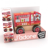 Dřevěná skládačka hasičské auto