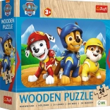 Dřevěné puzzle 24 dílků Psi Patrol
