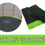 Ochranná síť na trampolínu 244 cm (8 ft) se 6 tunely SkyRamiz, zelená