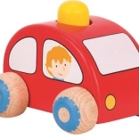 Dřevěné autíčko s houkačkou