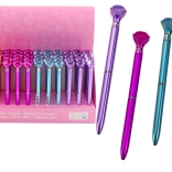 Kuličkové pero s diamantem, matné, modrý inkoust 0,7 mm