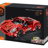 stavebnice závodního auta na zpětné natažení, 437 dílků