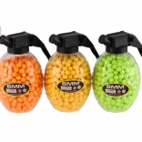 Gumové kuličky do pistole 6 mm v dóze ve tvaru granátu (800 ks, 3 barvy)