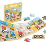 Magnetické puzzle staveniště s knížkou