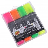 Sada zvýrazňovačů se silným klínovým hrotem, 4 barvy