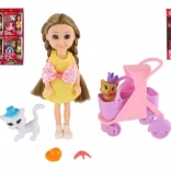 Panenka s mazlíčkem a doplňky, 14 cm