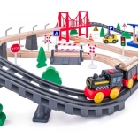 Dřevěná vláčkodráha s bateriovou lokomotivou, 80 dílů