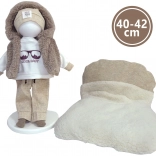 obleček pro panenku NEW BORN 40–42 cm – 5dílná souprava s oboustranným polštářkem