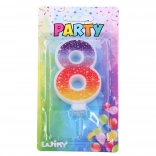 Párty svíčka číslo 8 Hvězdy