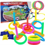 Sada her na venkovní aktivity WOOPIE 3v1 s kroužky, třídami a cornhole