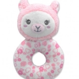 Plyšová lama s chrastítkem 16 cm