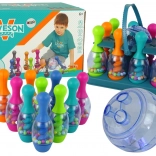 Dětská hra bowling s korálky a svítící koulí na stojanu
