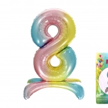 Fóliový balónek číslo 8 duha 80 cm