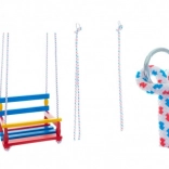 Barevná dřevěná houpačka 38 × 30 cm, nosnost 80 kg