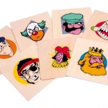 Dřevěné narozeninové talíře Veselé hlavy SMALL FOOT, sada 7 ks