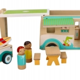 Dřevěný karavan s přívěsem a doplňky