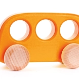 Oranžový dřevěný autobus