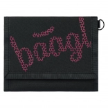 BAAGL peněženka v černé barvě s červenou výšivkou