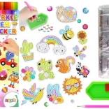 Kreativní sada diamantových nálepek Zvířata a duha