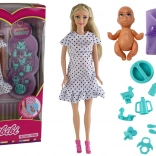 Těhotenská panenka s dítětem a doplňky