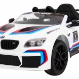 dětské elektrické autíčko BMW M6 GT3 s dálkovým ovládáním, MP3 a LED světly – bílé