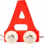 Small Foot dřevěný vagónek s písmenem A – barevná abeceda