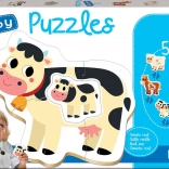 Baby puzzle zvířátka na farmě 5v1 (2–4 dílky) EDUCA
