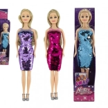 Panenka s měnícími flitrovými šaty 30 cm, pevné tělo