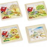 Vývojové dřevěné puzzle Roční období
