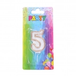 Párty svíčka číslo 5 zlatá