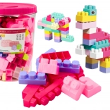 Vzdělávací stavebnice v kbelíku 160 ks barevných kostek