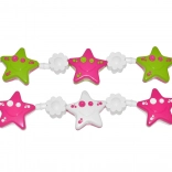 Řetěz na kočárek s hvězdami a kytičkami